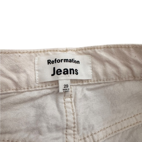 REFORMATION Abby High Rise Straight Leg Jeans Ivory Woman’s Sz 29 - Picture 4 of 8